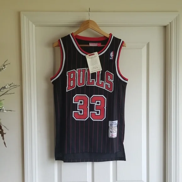 SCOTTIE PIPPEN CHICAGO BULLS PINSTRIPE JERSEY SIZE SMALL - Picture 2 of 11
